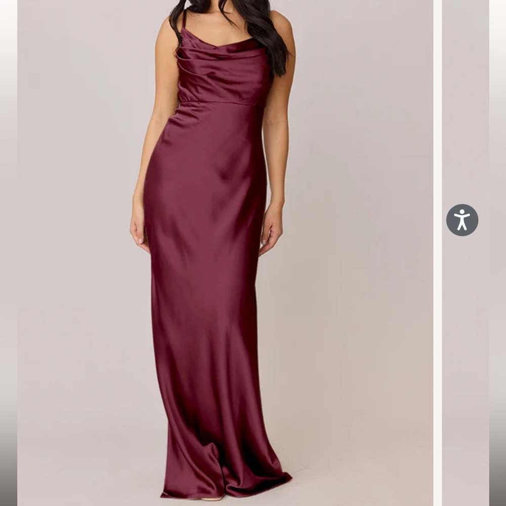 Revelry Red Maxi Slip Dress with Cowl Neck